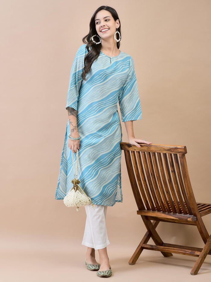 Women Shantoon Blue Solid Kurta.