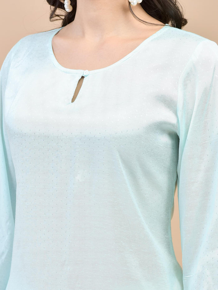 Women Shantoon Blue Solid Kurta.
