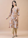 Women Shantoon Brown Solid Kurta.