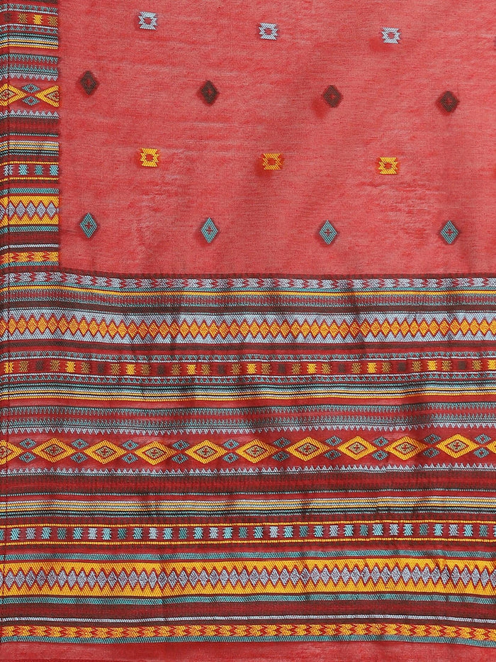 Women Silk Blend Red Jacquard Kurta Comfort Pant Dupatta.