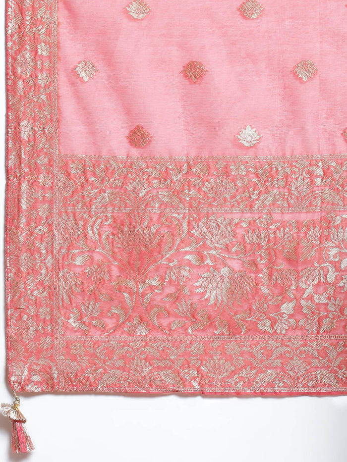 Women Turquoise Blue Printed Kurti Skirt Dupatta.