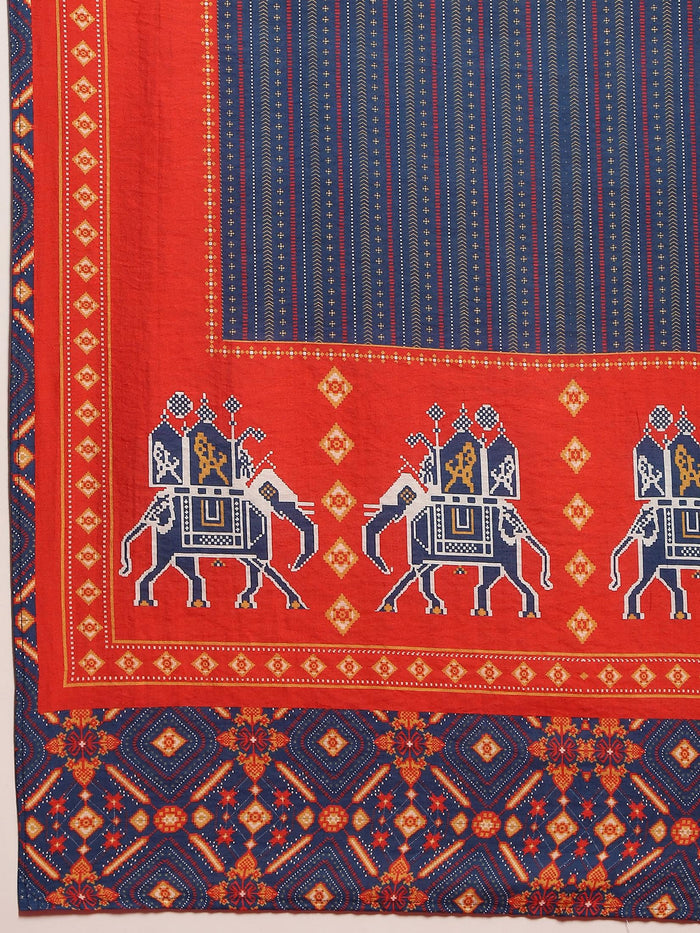 Women Viscose Blue Solid Kurta Comfort Pant Dupatta.