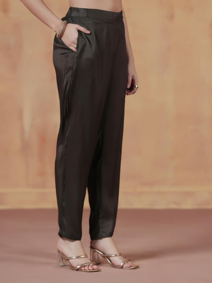 Women Viscose Muslin Olive Printed Kurta Comfort Pant Dupatta.