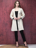 Women Viscose Off White Solid Shrug.