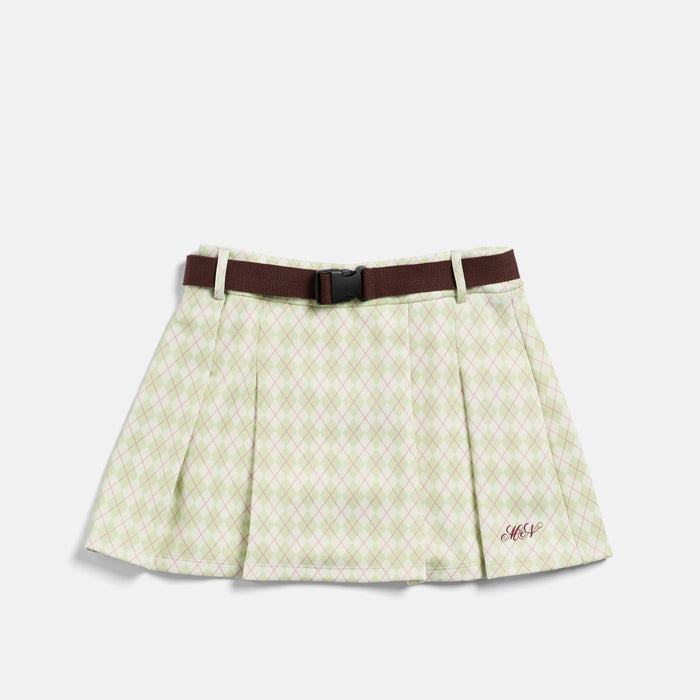 Women's Argyle Golf Skirt - Cream/Sage