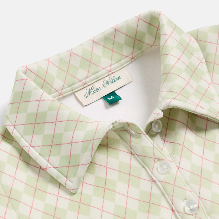 Women's Argyle Golf Vest - Cream/Sage