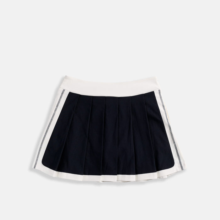 Women's Pleated Tennis Skirt - Navy/White