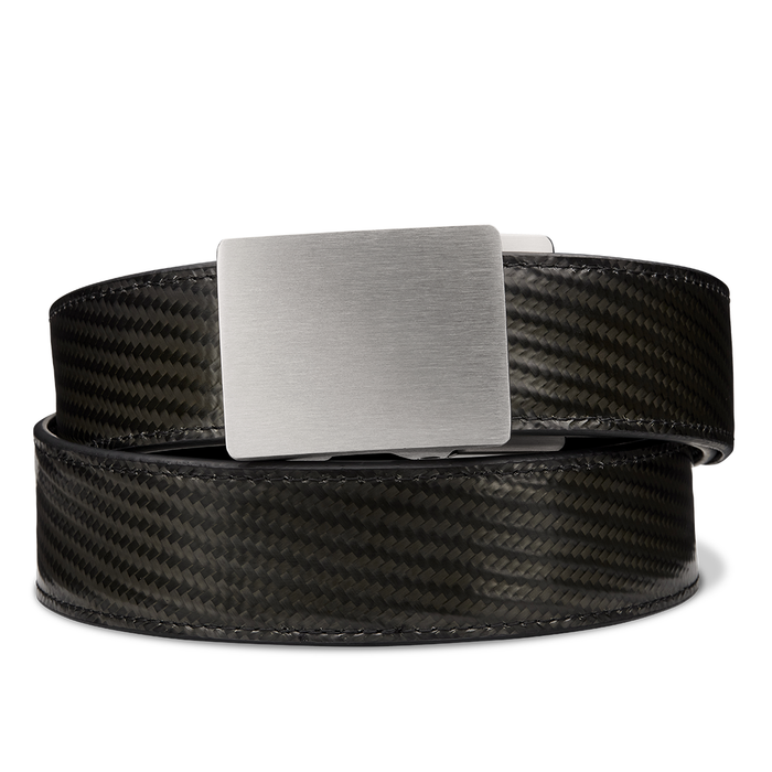 Kore Essentials Ratcheting Carbon Fiber Gun Belt with an X4 Stainless Steel Buckle