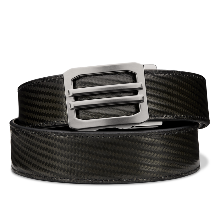 Kore Essentials Carbon Fiber Ratcheting Gun Belt with an X1 Buckle