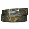 A Fleknotarn 1.5" EDC gun belt strap with an X1 buckle on a white background