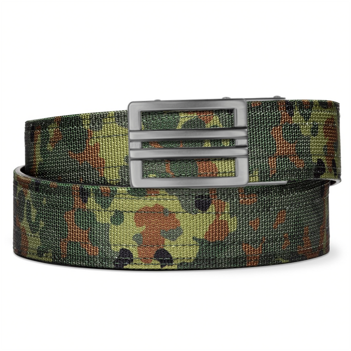 Kore Essentials Ratcheting Style Flecktarn Camo Nylon Web Gun Belt With an X1 Buckle