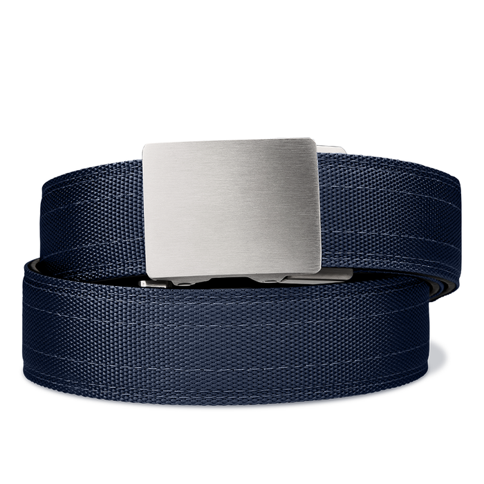 Kore Essentials Navy Tactical Gun Belt with an X4 Stainless Steel Buckle