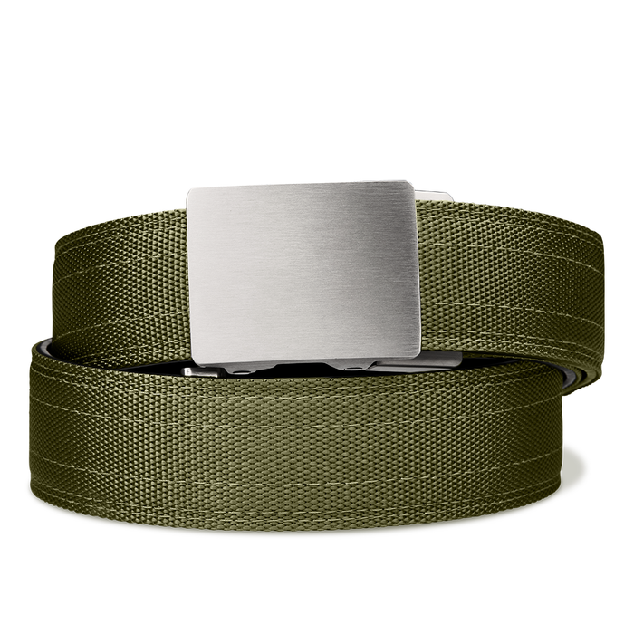 Kore Essentials Ranger Green Tactical Gun Belt with an X4 Stainless Steel Buckle