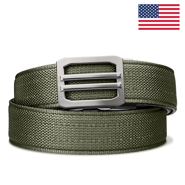Kore Essentials USA Ranger Green Ratcheting Tactical Gun Belt with an X1 Buckle