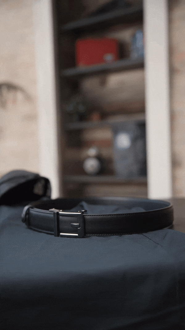 X3 BUCKLE | BLACK LEATHER GUN BELT 1.5"