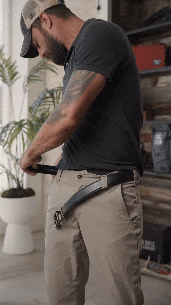 X3 BUCKLE | BLACK LEATHER GUN BELT 1.5"