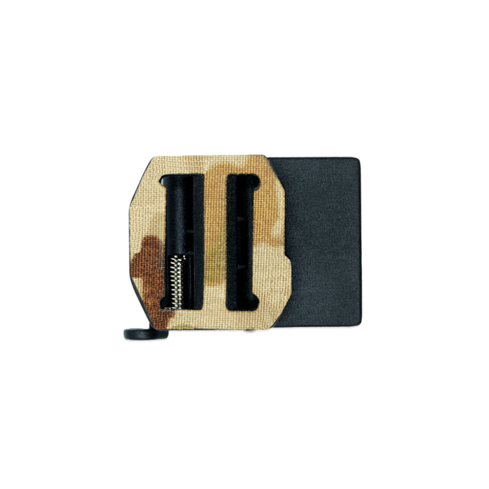 A Kore Essentials X7 Buckle wrapped in camouflage.