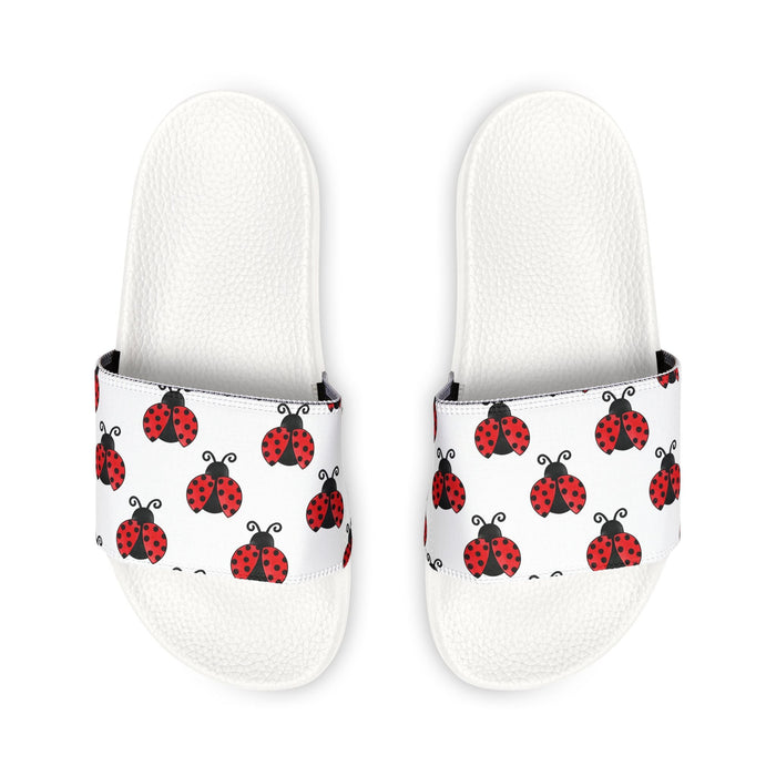 Youth Ladybug Slide Sandals — Removable Strap Cute Red Ladybug Pattern - 314 Originals
