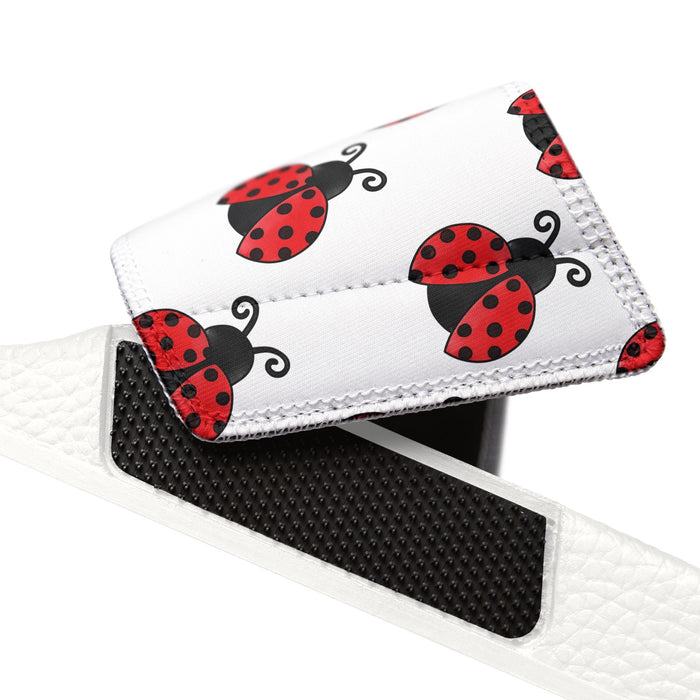 Youth Ladybug Slide Sandals — Removable Strap Cute Red Ladybug Pattern - 314 Originals